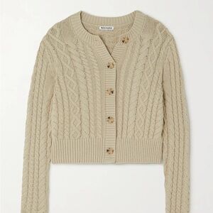 Reformation Oatmeal Cable Knit Sweater